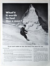 Army Recruitment skier &quot;Whats it worth to feel like a man&quot; 1962 Vintage ... - $11.47 CAD