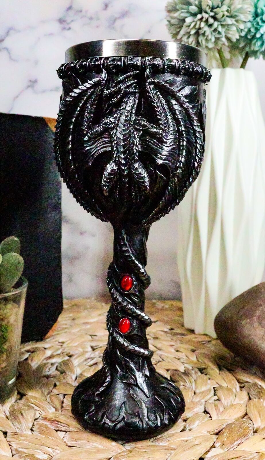 Ebros Legend Of The Thrones Dragon Blood Fire Dragon Wine Goblet Chalice... - $23.95