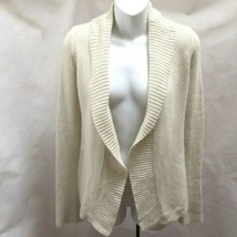 Abercrombie Sz L Open Cardigan Ivory Sweater Girls Shawl Collar - £15.64 GBP