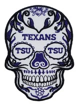 TSU Texans Sugar Skull NCAA Football Embroidered Iron On Patch - £9.83 GBP+