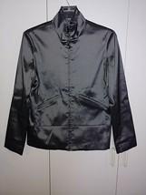 Vtg.Jessica Mc Clintock Ladies LS/HIGH Collar Zip Light Gunmetal Gray Dressy Jack - £18.42 GBP