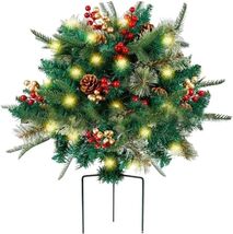 LED Lighted Christmas Tree Stake Timer Outdoor Planter Urn Filler Porch ... - $41.89 CAD