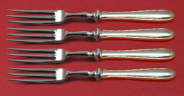 Silver Flutes by Towle Sterling Silver Fruit Fork Set 4-piece Custom Made 6&quot; - £222.14 GBP