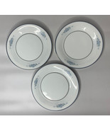 Vintage NORITAKE CHADBOURNE Set of 3 Bread &amp; Butter Plates Blue Floral 6... - $19.79