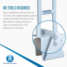 Dynarex Steel Clamp-On Tub Rail, Curved Handle, Width Adjust, 300lb Cap,... - $980.64 MXN