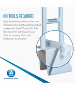 Dynarex Steel Clamp-On Tub Rail, Curved Handle, Width Adjust, 300lb Cap,... - $980.64 MXN