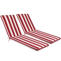 2PC Outdoor Lounge Chair Cushion Replacement Set - Red/White - $203.99