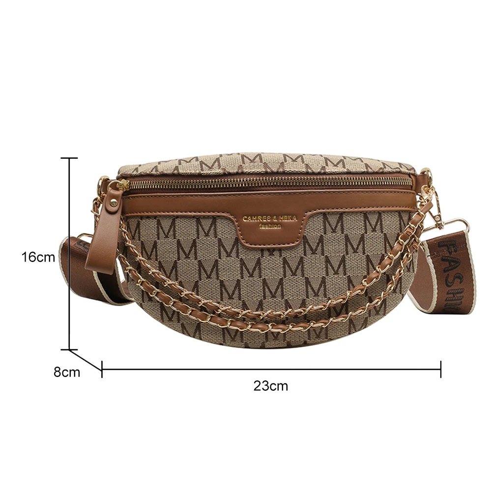 Vintage Crossbody Sling Bag Printed Letter Women Saddle Waist Bag Canvas Phone P - $64.93