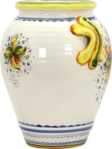 Vase FRUTTA Tuscan Italian Multi-Color Ceramic Hand-Painted Painted - £830.53 GBP