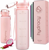 Hydracy Water Bottle with Time Marker -Large 32oz BPA Free Water Bottle &amp; No - £29.72 GBP
