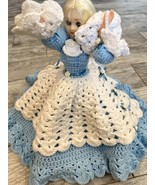 Vintage Doll Crochet Dress Poseable Closing Eyes 15” Handmade 60s Southe... - $919.48 MXN