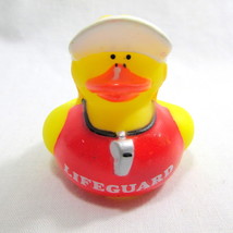 Girl Lifeguard Rubber Duck 2&quot; Whistle Swimmer White Visor Summer Job Squirter - £6.72 GBP