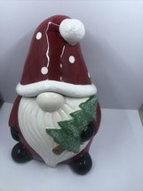 Santa Gnome Cookie Jar, Oh, what fun Ceramic 5x9in. Christmas/ Holiday - £11.85 GBP