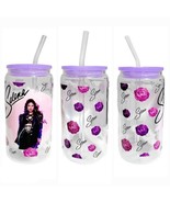 Selena Roses Clear Glass Tumbler Cup 16 oz UV DTF Design With Glass Straw - £13.94 GBP