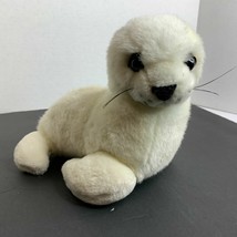 K &amp; M Intl Plush White Seal Stuffed Animal Toy 12 in Lgth - £18.69 GBP