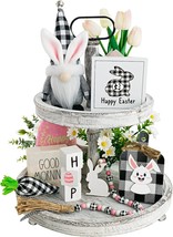 Easter Decorations, 8Pcs Spring Easter Bunny Gnome Tiered Tray Decor, Buffalo - £25.15 GBP