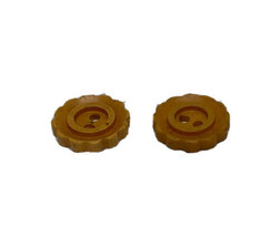 Set 2 Small Yellow Flower Bakelite Buttons - £9.78 GBP