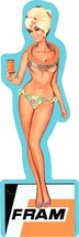 Fram Filter Pinup Image Laser Cut Metal Advertising Sign - $1,285.01 MXN