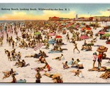 Bathing Beach WOldwood By The Sea New Jersey NJ Linen Postcard H30 - $4.90
