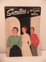 Star Sweater Book Knitting Patterns Men &amp; Women Nylon Wool 1952 Craft Booklet - £7.98 GBP