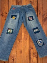NWT Vintage UNK Jeans Mens 36 x 32  Retro NBA Basketball Patches 90s Y2K... - £67.23 GBP
