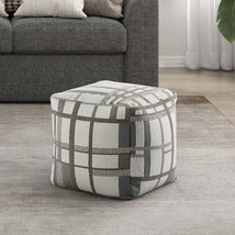 Square Multi-Color Jacquard Pouf Ottoman Footstool Bean Bag - $132.99