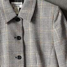 Pendleton Herringbone Plaid Black/White/Tan Virgin Wool Blazer - Women&#39;s 8 - $47.45