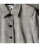 Pendleton Herringbone Plaid Black/White/Tan Virgin Wool Blazer - Women&#39;s 8 - $880.74 MXN