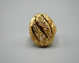 Filigree Nest Oval Statement Ring Bronzoro Italy Gold Tone Size 8 Jewelry - $28.89