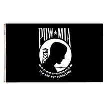 POW MIA Flag Double Sided Made in USA by Annin Flagmakers 3X5 FT NYL-GLO... - £55.51 GBP