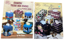 Plastic Canvas Tissue Boxes Lot of 2 American School of Needlework Patterns - $12.07