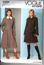 Vogue V1837 Lined Fitted Coat Size 8 to 16  Uncut Sewing Pattern - £15.35 GBP