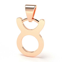 Taurus Zodiac Sign Pendant In Solid 14K Rose Gold - £126.22 GBP