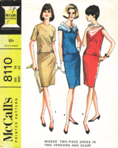 Misses 2-PIECE DRESS Vintage 1965 McCall&#39;s Pattern 8110 Size 14 UNCUT - £9.44 GBP