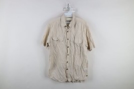 Vtg 90s Royal Robbins Mens Medium Distressed Ripstop Short Sleeve Button Shirt - $39.55