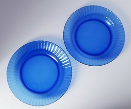 Colorex Cobalt Blue Ribbed Rim 8.5&quot; Bowl Made in Brazil  - £12.60 GBP