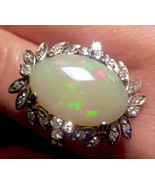 Superb Large Australian Solid Opal 14k Art Deco style Vintage  Ring - £3,981.22 GBP