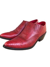 Gianni Red Leather Western Cowboy Bootie Shoe Women’s 8 Boho Cowgirl Country - $56.39