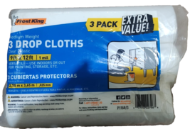 Drop Cloths Clear Polyethylene 9&#39; W X 12&#39; L X 1 Mil T (3-ct) Frost King ... - $0.99