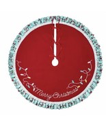 The Pioneer Woman Tree Skirt Christmas Red Knit Merry Polyester, 48&quot; Ret... - £25.30 GBP