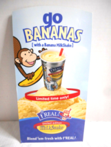 FREAL Ice Cream Banana Milkshake Plastic Gas Station Food Advertsing Sign Monkey - £12.04 GBP
