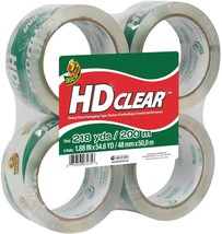 Duck HD Clear High Performance Packaging Tape 1.88&quot; x 54.6 Yards (4 Pack) - £19.01 GBP