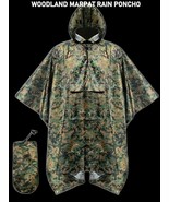 NEW WATERPROOF WOODLAND MARPAT MILITARY RAIN PONCHO WET WEATHER SHELTER ... - $43.21 CAD