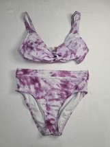 Fresh Water Two Piece Bikini Swimsuit Womens Size Medium Purple Tie Dye - $12.75