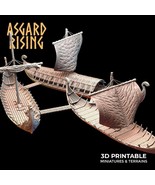 3D Printed Asgard Rising Expedition Drakkars Ship 28 32 mm Wargaming DnD - $50.41+