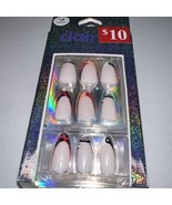 24pc Claire&#39;s Fake False Press On Glue On Vegan Animal Ying Yang Print - $185.58 MXN