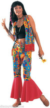 Flower Power Adult Womans Halloween Costume Hippie Standard Up To Dress Size 12 - £31.56 GBP