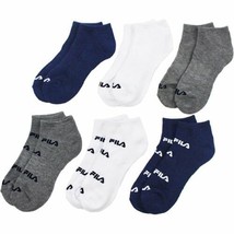 Fila Unisex 6 Pairs Half Cushion Low Cut Length Socks Shoe Sz 4-10 Sock Sz 9-11 - £11.64 GBP