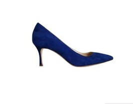 Manolo Blahnik BB Pumps Blue  Suede Pointed Toe Heels 37.5 - $292.05