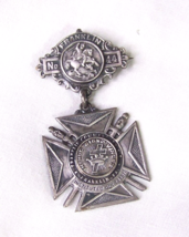 1871 Antique Knights Templar Triennial Franklin Pa Medal Badge Masonic - £39.14 GBP